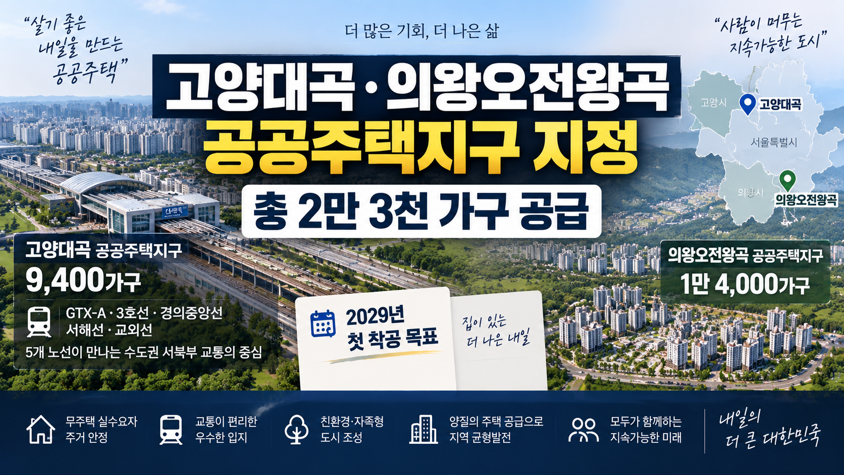 공공주택지구 지정 어디? 고양대곡·의왕오전왕곡 2만3천 가구 공급 총정리