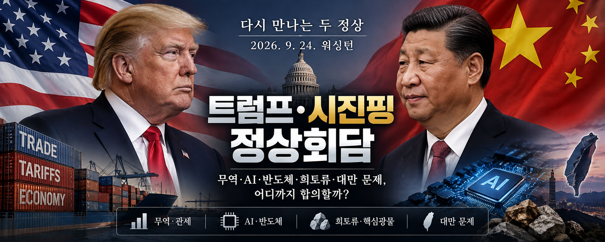 트럼프 시진핑 정상회담 9월 24일, 무역·AI·반도체 핵심 쟁점은?